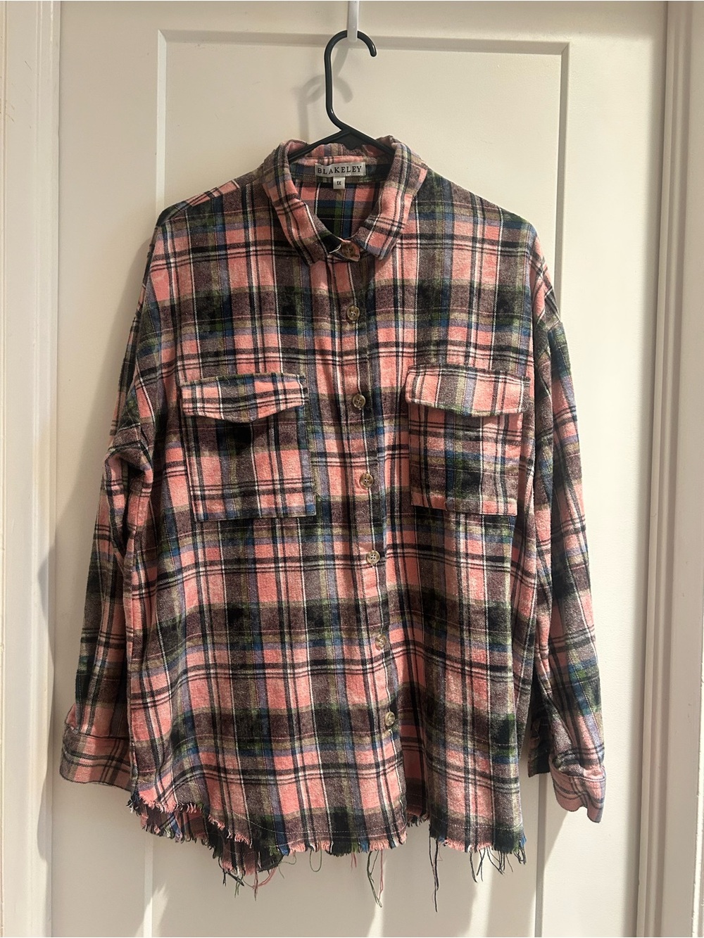 Pink Plaid Utility Shacket